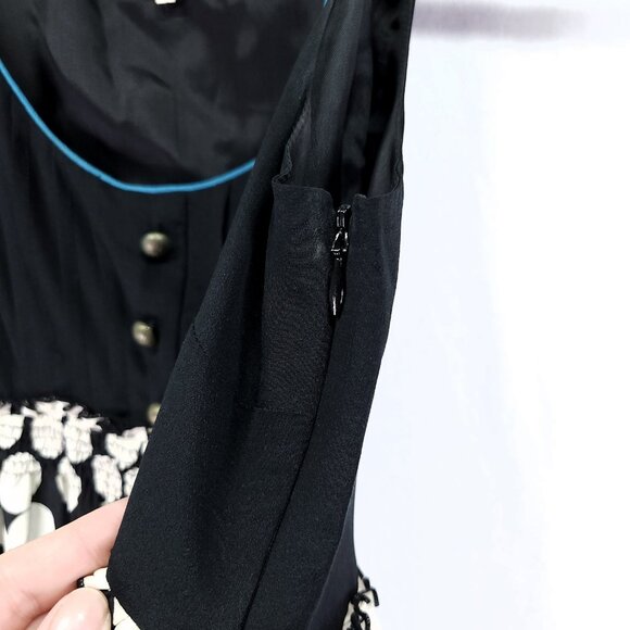 Anthropologie Floreat Silk Dress Size 0 Polka Dot Sleeves - Picture 13 of 15